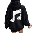 Nota Musical Cuello Women Oversized Hoodie Back Print Black