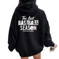 Retro The Last Baseball Season Senior Baseball Mom Ball Mama Women Oversized Hoodie Back Print Black