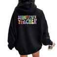 Substitute Teacher Back To School Substitute Teacher Women Oversized Hoodie Back Print Black