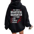 メンズ Yes I Have A Beautiful Daughters I Also Havearcastic レディース オーバーサイズ パーカー バックプリント Black