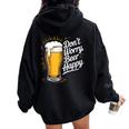 ビール ハッピー ビール好き Don't Worry Beer Happy Beer Drinker レディース オーバーサイズ パーカー バックプリント Black
