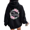花柄 92歳 誕生日 男性 女性 92歳 誕生日 レディース オーバーサイズ パーカー バックプリント Black