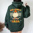 Groovy Boo One Spooky Dada First Halloween Birthday Boy Women Oversized Hoodie Back Print Forest