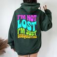 I’M Not Lost I’M Just Sidequesting – Rave Edm Groovy Women Oversized Hoodie Back Print Forest