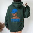 In November We Wear Blue Black Diabetes Awareness Women Oversized Hoodie Back Print Forest