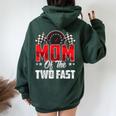 2 Year Old Racing Car Two Fast Birthday 2Nd Family Mom Women Oversized Hoodie Back Print Navy Blue