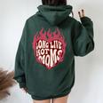 Long Live Hot Moms Retro Mom Humor Quote Women Oversized Hoodie Back Print Navy Blue