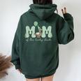 Mom & Dad Of The Lucky Duck 1St Birthday Mommy And Me Duck Women Oversized Hoodie Back Print Navy Blue