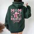 Mom Of The Birthday Girl Pink Cowgirl Western Rodeo Women Oversized Hoodie Back Print Navy Blue