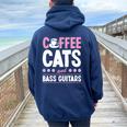 Coffee Cats And Bass Guitars ベースギタリスト 猫とコーヒー 長袖tシャツ レディース オーバーサイズ パーカー バックプリント Forest