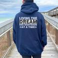 Living The Dream One Nightmare At A Time Sarcastic Sayings Women Oversized Hoodie Back Print Forest