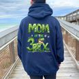 Mom Of The Three Rex Birthday Boy Dinosaur Family Matching Women Oversized Hoodie Back Print Forest