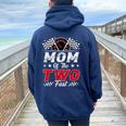 Mom Of The Two Fast 2Nd Birthday Racing Car Family Women Oversized Hoodie Back Print Forest