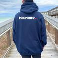 Philippines Flag Heart Pride Philippines Kid レディース オーバーサイズ パーカー バックプリント Forest