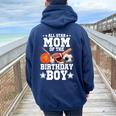 All Star Mom Of The Birthday Boy Basketball Soccer Sport Women Oversized Hoodie Back Print Forest