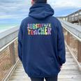Substitute Teacher Back To School Substitute Teacher Women Oversized Hoodie Back Print Forest