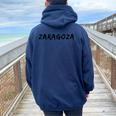 Zaragoza Negrointage Font Hombres Y Es Women Oversized Hoodie Back Print Navy Blue
