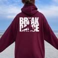 Break Dance ヒップホップ レトロ 風車 ギフト キッズ Bboy Bgirl レディース オーバーサイズ パーカー バックプリント Maroon
