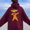 Giraffe Boys Animal Print Giraffe Print レディース オーバーサイズ パーカー バックプリント Maroon