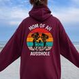 Mom Of An Ausshole Australian Shepherd Aussie Women Oversized Hoodie Back Print Maroon
