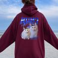 Huh ファニーダンクキャットミーム 女性&男性向け ヒンジなし グーフィーキャット レディース オーバーサイズ パーカー バックプリント Maroon