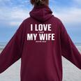 I Love It When My Wife Gets Me A Beer シャツ レディース オーバーサイズ パーカー バックプリント Maroon