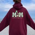 Mom & Dad Of The Lucky Duck 1St Birthday Mommy And Me Duck Women Oversized Hoodie Back Print Maroon