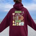 Mom Of The Wild One 1St Birthday Family Safari Jungle Party Women Oversized Hoodie Back Print Maroon
