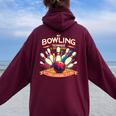 My Bowling Technique Isecret 面白いボウラーボウリング レディース オーバーサイズ パーカー バックプリント Maroon