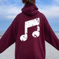 Nota Musical Cuello Women Oversized Hoodie Back Print Maroon