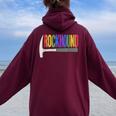 Rainbow Rockhound ロックピック 地質学ハンマー ロックハウンディング レディース オーバーサイズ パーカー バックプリント Maroon