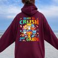 Ready To Crush 2Nd Grade Back Tochool 2Nd Grade Cat Kitten レディース オーバーサイズ パーカー バックプリント Maroon