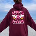 Save The Boo Ghost Bees Breast Cancer Awareness Men Women Oversized Hoodie Back Print Maroon Save The Boo Ghost Bees Breast Cancer Awareness Men Women Oversized Hoodie Back Print Maroon