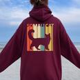 Somali -Omali ソマリ ネコ 長袖tシャツ レディース オーバーサイズ パーカー バックプリント Maroon