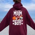 All Star Mom Of The Birthday Boy Basketball Soccer Sport Women Oversized Hoodie Back Print Maroon