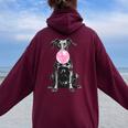 Vintage Dobermann Cheoffia Bolla Cane Papà Mamma Proprietario Felpa con cappuccio oversize da donna con stampa posteriore Maroon
