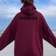 Zaragoza Negrointage Font Hombres Y Es Women Oversized Hoodie Back Print Maroon