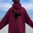 ボーイズ ガールズ ヒップホップ ブレイクダンス ヒップホップ Bboy Bgirl レディース オーバーサイズ パーカー バックプリント Maroon