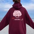 和 桜 シャツ ピンク 桜 花 木 花見 レディース オーバーサイズ パーカー バックプリント Maroon