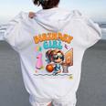 1歳の誕生日 バスケットボール 1歳 女の子 バスケットボール フープ ダンキング レディース オーバーサイズ パーカー バックプリント White