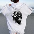 Gorilla Flowers モンキーアニマルプリントアート ゴリラ レディース オーバーサイズ パーカー バックプリント White