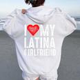 I Love My Latina Girlfriend レディース オーバーサイズ パーカー バックプリント White