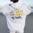 Mama Of Both Baseball Softball Mom Mother's Day Women Oversized Hoodie Back Print White