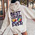Best Cousin Ever シャツ キッズ 男の子 女の子 いとこ クルー マッチング レディース オーバーサイズ パーカー バックプリント Sand