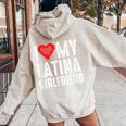I Love My Latina Girlfriend レディース オーバーサイズ パーカー バックプリント Sand