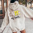 Mama Of Both Baseball Softball Mom Mother's Day Women Oversized Hoodie Back Print Sand