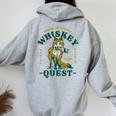 Join Me On A Whiskey Quest Cute Fox メンズ バーボンシャツ ギフト レディース オーバーサイズ パーカー バックプリント Sport Grey