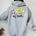 Mama Of Both Baseball Softball Mom Mother's Day Women Oversized Hoodie Back Print Sport Grey
