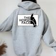 【バックプリント・背中側】ザ・ホース・フェイス The Horse Face 午年 馬 2026 パロディ 長袖tシャツ レディース オーバーサイズ パーカー バックプリント Sport Grey