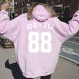 88 歳 米寿 祝い 88歳 88才 お祝い 男性 女性 米寿祝い 父 母 べいじゅ 背番号 バックプリント 長袖tシャツ レディース オーバーサイズ パーカー バックプリント Light Pink
